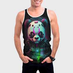 Майка-безрукавка мужская Панда киберпанк, цвет: 3D-белый — фото 2