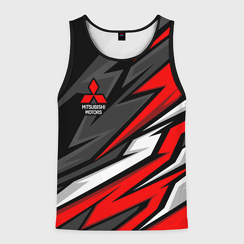Мужская майка без рукавов Митсубиси - красный спортивный / 3D-Черный – фото 1