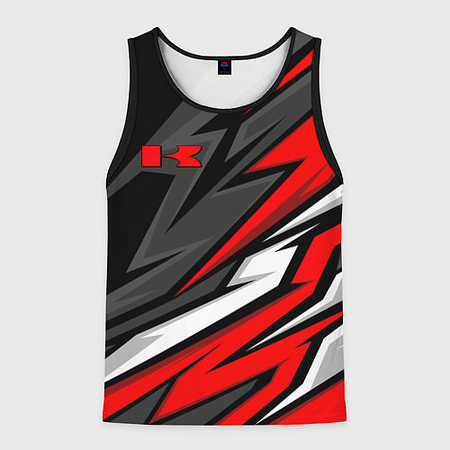 Мужская майка без рукавов Kawasaki - red uniform / 3D-Черный – фото 1