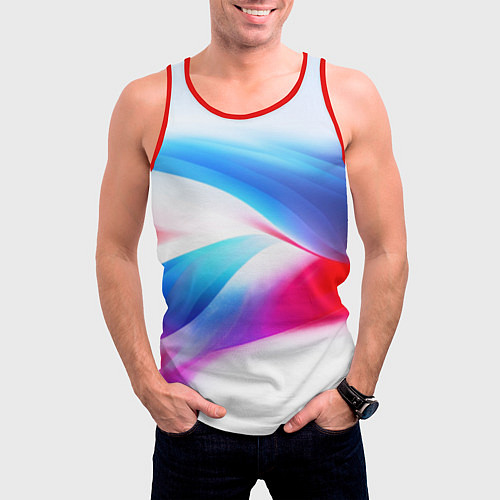 Мужская майка без рукавов Футболка Россия / 3D-Красный – фото 3