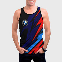 Майка-безрукавка мужская BMW - m colors and black, цвет: 3D-черный — фото 2