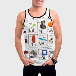 Майка-безрукавка мужская Армения моя Букварь, цвет: 3D-черный — фото 2