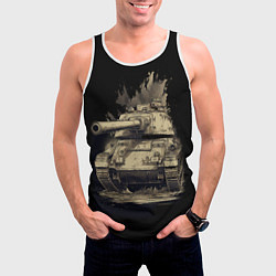 Майка-безрукавка мужская Русский танк т54, цвет: 3D-белый — фото 2