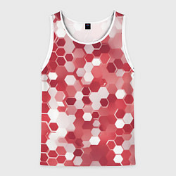 Майка-безрукавка мужская Кибер Hexagon Красный, цвет: 3D-белый