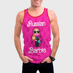 Майка-безрукавка мужская Barbie russian, цвет: 3D-красный — фото 2