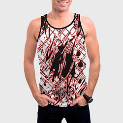 Майка-безрукавка мужская Кибернетическая клякса Красная, цвет: 3D-черный — фото 2