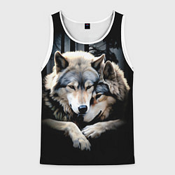 Мужская майка без рукавов Волки - молодая семья