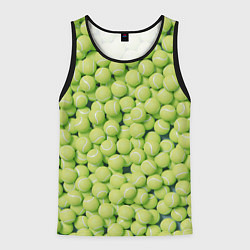 Майка-безрукавка мужская Узор из теннисных мячей, цвет: 3D-черный