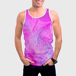 Майка-безрукавка мужская Розовая текстура, цвет: 3D-белый — фото 2