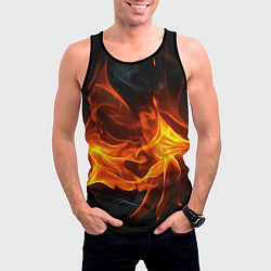 Майка-безрукавка мужская Пламя костра, цвет: 3D-черный — фото 2