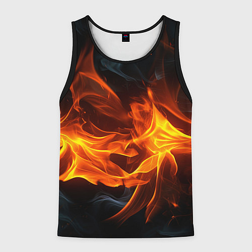 Мужская майка без рукавов Пламя костра / 3D-Черный – фото 1