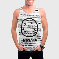 Майка-безрукавка мужская Nirvana glitch на светлом фоне, цвет: 3D-белый — фото 2