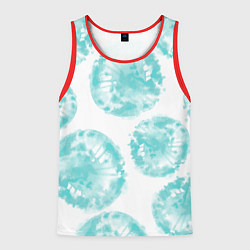 Мужская майка без рукавов Акварельные голубые био формы