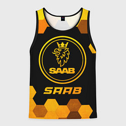 Майка-безрукавка мужская Saab - gold gradient, цвет: 3D-черный