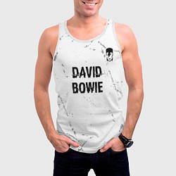 Майка-безрукавка мужская David Bowie glitch на светлом фоне: символ сверху, цвет: 3D-белый — фото 2