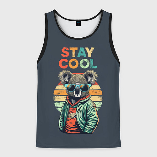 Мужская майка без рукавов Оставайся спокойным / 3D-Черный – фото 1