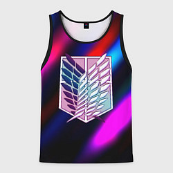 Мужская майка без рукавов Attack on Titan stripes neon