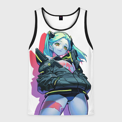 Мужская майка без рукавов Ребекка cyberpunk / 3D-Черный – фото 1