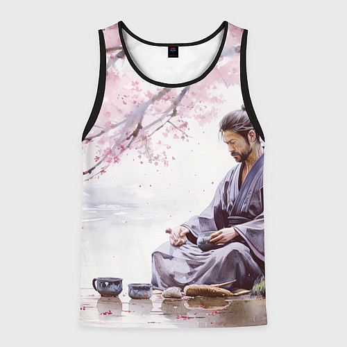 Мужская майка без рукавов Сёгун / 3D-Черный – фото 1