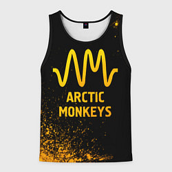Майка-безрукавка мужская Arctic Monkeys - gold gradient, цвет: 3D-черный