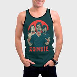 Майка-безрукавка мужская Zombie - день мертвеца, цвет: 3D-черный — фото 2