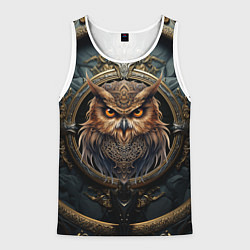 Майка-безрукавка мужская Сова в викинг-стиле, цвет: 3D-белый