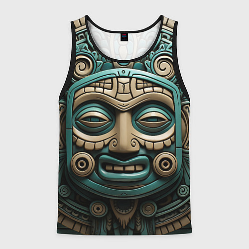 Мужская майка без рукавов Орнамент в стиле индейцев майя / 3D-Черный – фото 1