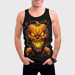 Майка-безрукавка мужская Evil pumpkin, цвет: 3D-черный — фото 2