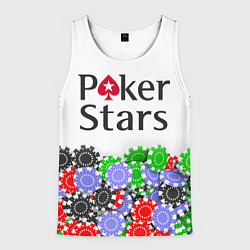 Майка-безрукавка мужская Poker - игра для удачливых, цвет: 3D-белый