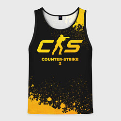 Майка-безрукавка мужская Counter-Strike 2 - gold gradient, цвет: 3D-черный
