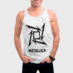 Майка-безрукавка мужская Metallica glitch на светлом фоне, цвет: 3D-белый — фото 2