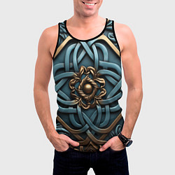 Майка-безрукавка мужская Симметричный орнамент в кельтской стилистике, цвет: 3D-черный — фото 2