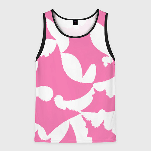 Мужская майка без рукавов Бело-розовая абстрактная композиция / 3D-Черный – фото 1