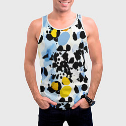 Майка-безрукавка мужская Красочный абстрактный паттерн - поп-арт, цвет: 3D-белый — фото 2