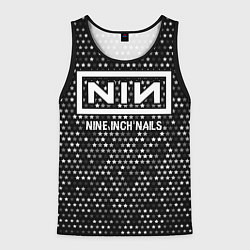 Майка-безрукавка мужская Nine Inch Nails glitch на темном фоне, цвет: 3D-черный