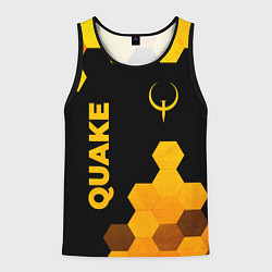Майка-безрукавка мужская Quake - gold gradient вертикально, цвет: 3D-черный