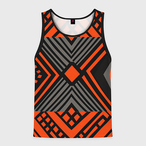 Мужская майка без рукавов Узор в этническом стиле племени масаев / 3D-Черный – фото 1
