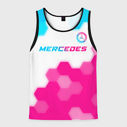 Мужская майка без рукавов Mercedes neon gradient style посередине