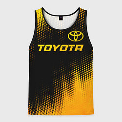 Майка-безрукавка мужская Toyota - gold gradient посередине, цвет: 3D-черный
