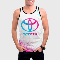 Майка-безрукавка мужская Toyota neon gradient style, цвет: 3D-черный — фото 2