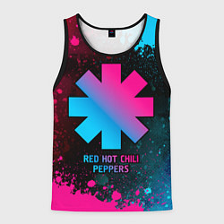 Майка-безрукавка мужская Red Hot Chili Peppers - neon gradient, цвет: 3D-черный