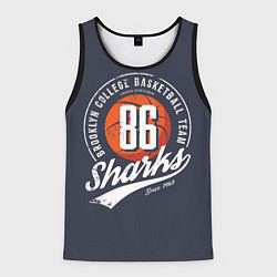 Майка-безрукавка мужская Basketball sharks, цвет: 3D-черный