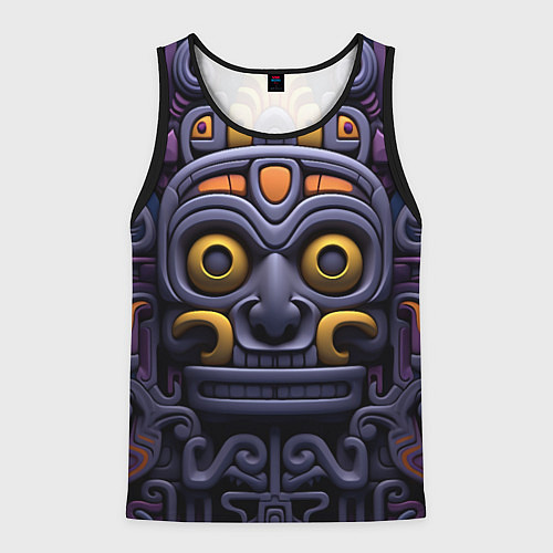 Мужская майка без рукавов Орнамент в стиле ацтеков / 3D-Черный – фото 1