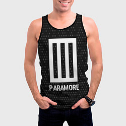 Майка-безрукавка мужская Paramore glitch на темном фоне, цвет: 3D-черный — фото 2
