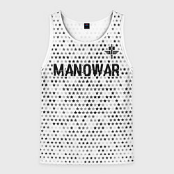 Майка-безрукавка мужская Manowar glitch на светлом фоне посередине, цвет: 3D-белый