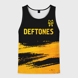Майка-безрукавка мужская Deftones - gold gradient посередине, цвет: 3D-черный