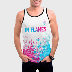 Майка-безрукавка мужская In Flames neon gradient style посередине, цвет: 3D-черный — фото 2