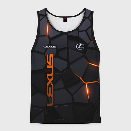 Мужская майка без рукавов Lexus - плиты с эффектом свечения / 3D-Черный – фото 1