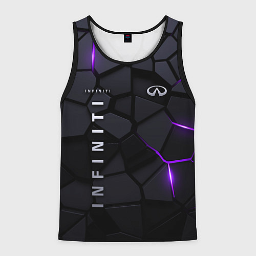 Мужская майка без рукавов Infiniti - плиты с эффектом свечения / 3D-Черный – фото 1