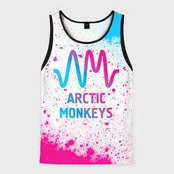 Майка-безрукавка мужская Arctic Monkeys neon gradient style, цвет: 3D-черный